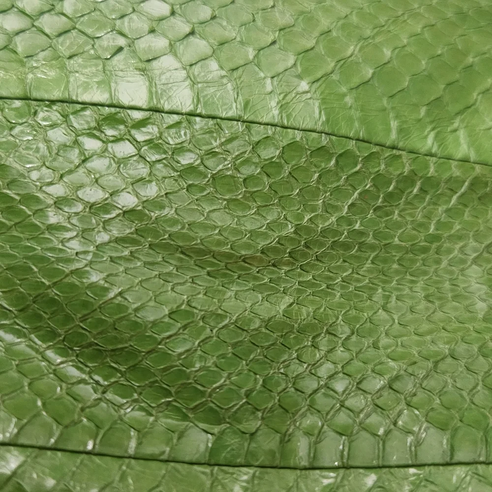 Beirn Snakeskin Tote Bag Purse Green Excellent Condition Hardware Retail $450